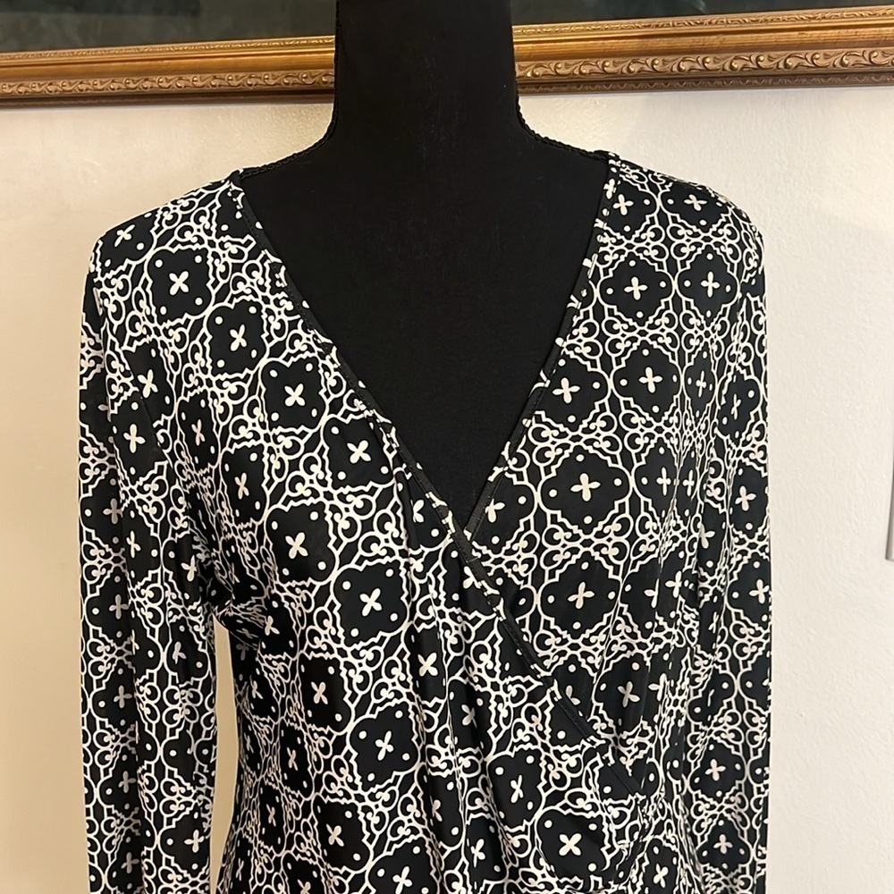NWT Antonio Milani V-Neck Midi Dress, Sz. L. - Picture 2 of 11
